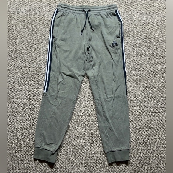 Adidas Olive Joggers with Stripes - Picture 1 of 5